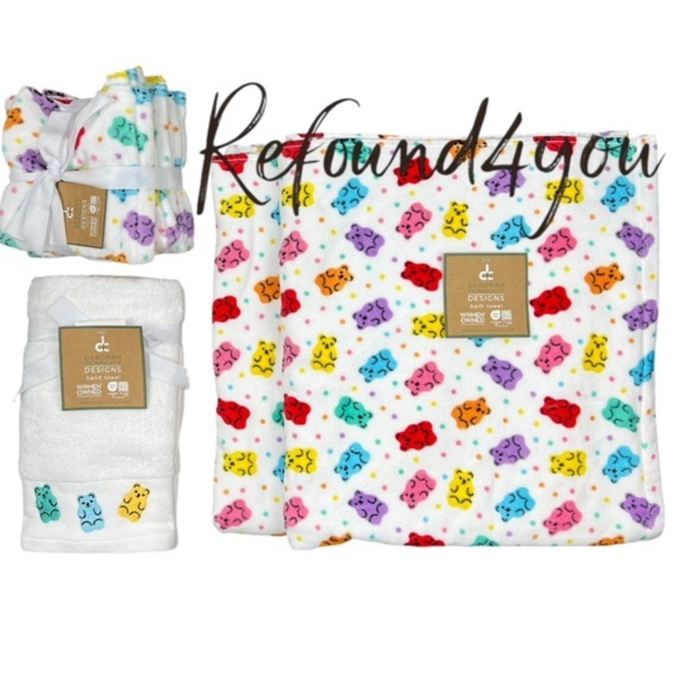 Deborah Connolly - ‘Gummy Bears’ bath towel set. NWT.